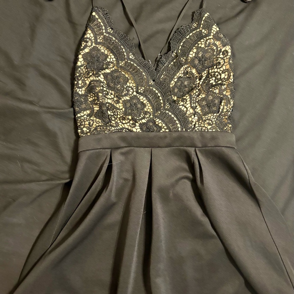 Francesca's Collections Black Lace Detail cocktail dress